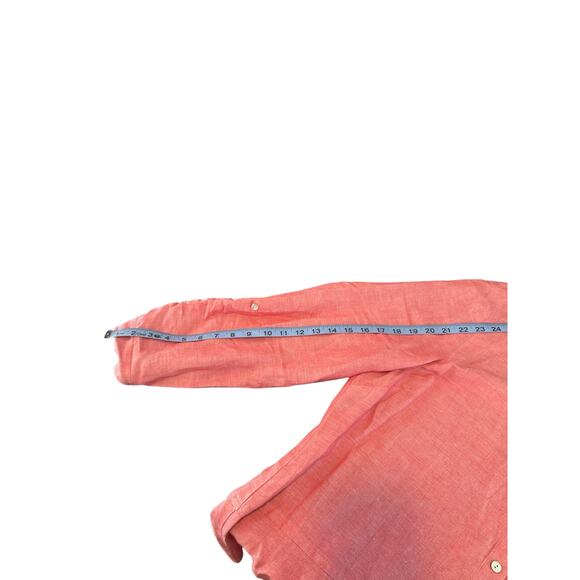 J. Jill Red Lightweight Basic Lagenlook Coastal Grandma Linen Blouse Size Large - Picture 12 of 13